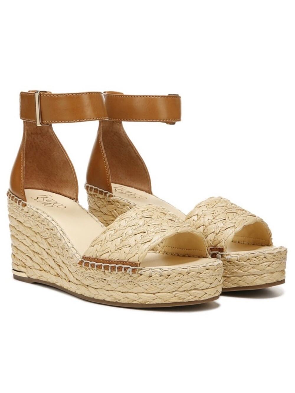 Franco Sarto  Clemens Raffia Espadrille Wedge Sandal in Natural Size 9.5
